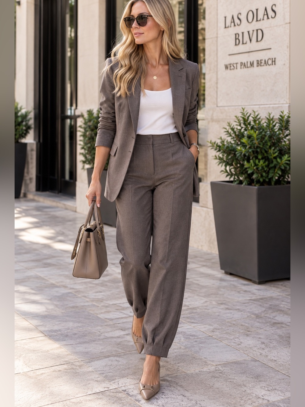Zara Grey Tailored Dress Pants